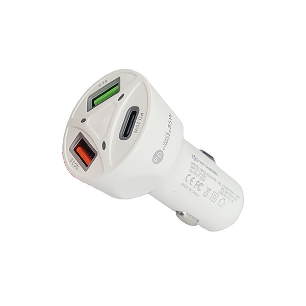 شارژر فندکی 55 وات MLE-003 سه پورت با PD 20W