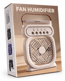 پنکه مهپاش و رطوبتساز رومیزی مدل Air Cooler با مخزن آب و چراغ