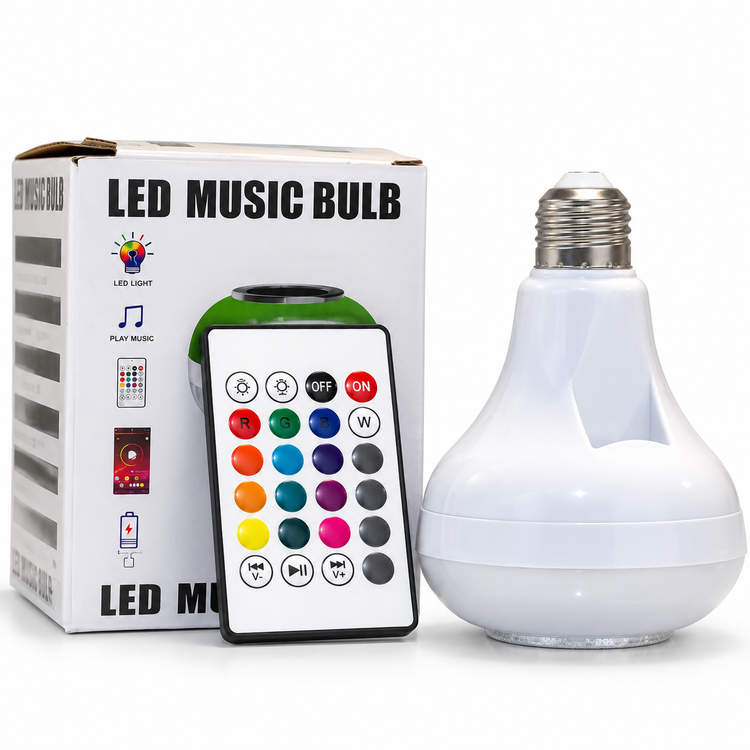 لامپ اسپیکردار بلوتوثی LED Music Bulb با ریموت کنترل و نور RGB